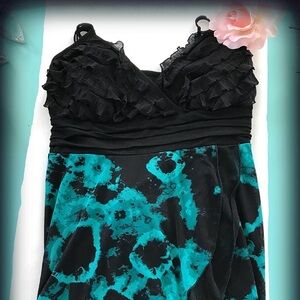 Apostrophe Black & Green Summer Top